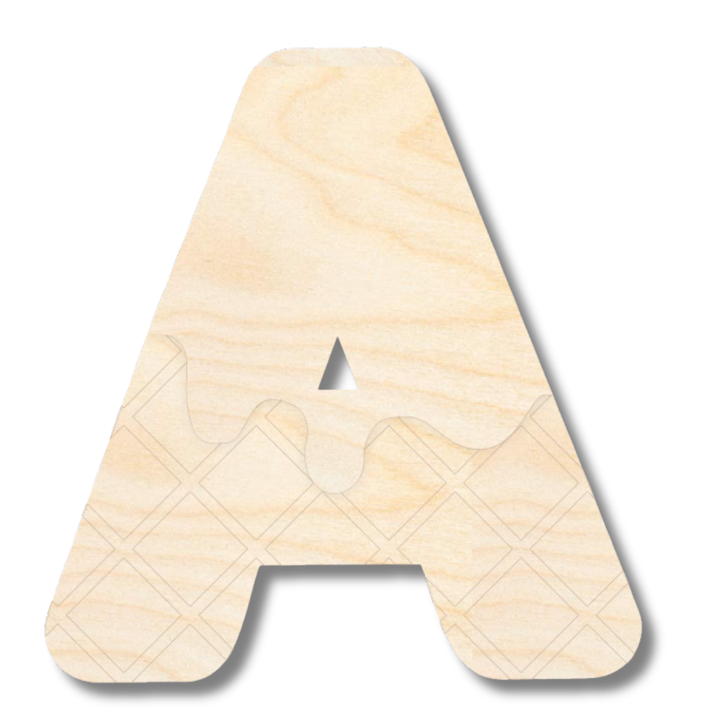 Unfinished Wood Layered Etched Themed Letters | Ice Cream | A-Z | 2 Piece | up to 24"