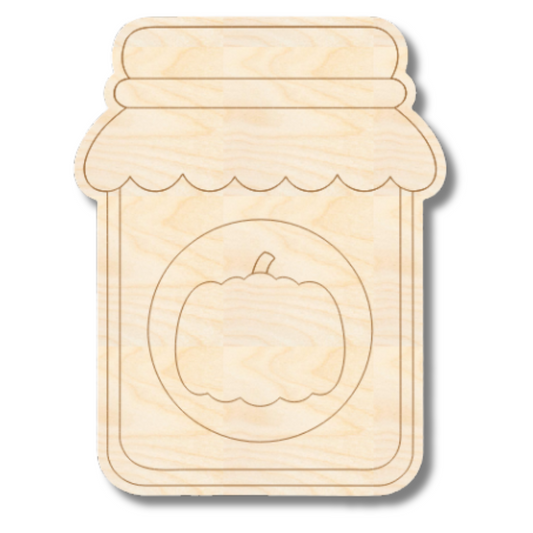 Unfinished Wood Etched Pumpkin Jam Shape | Paint By Line Crafts | up to 30" DIY