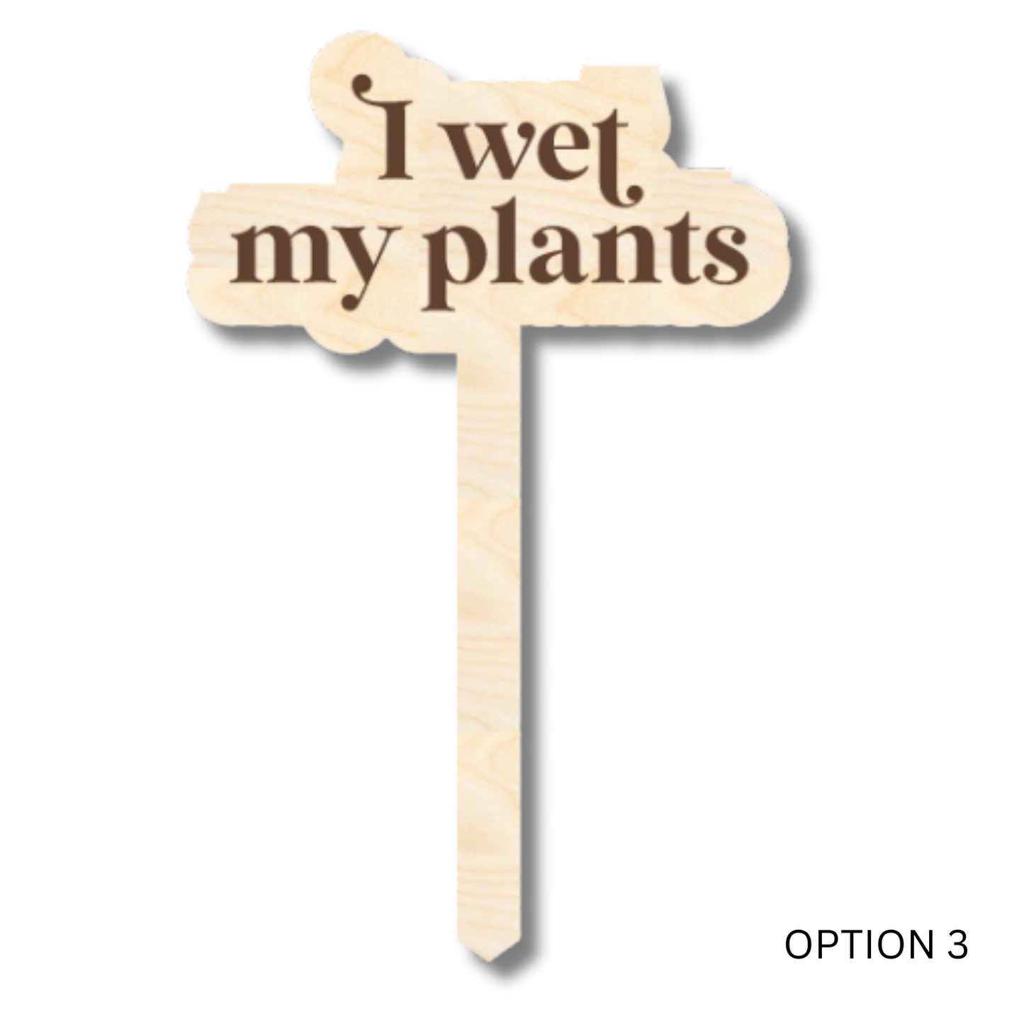 Unfinished Wood Funny Plant Stakes | 24 Options | 5" Tall | 1/8" Wood | Wood Craft Cutout