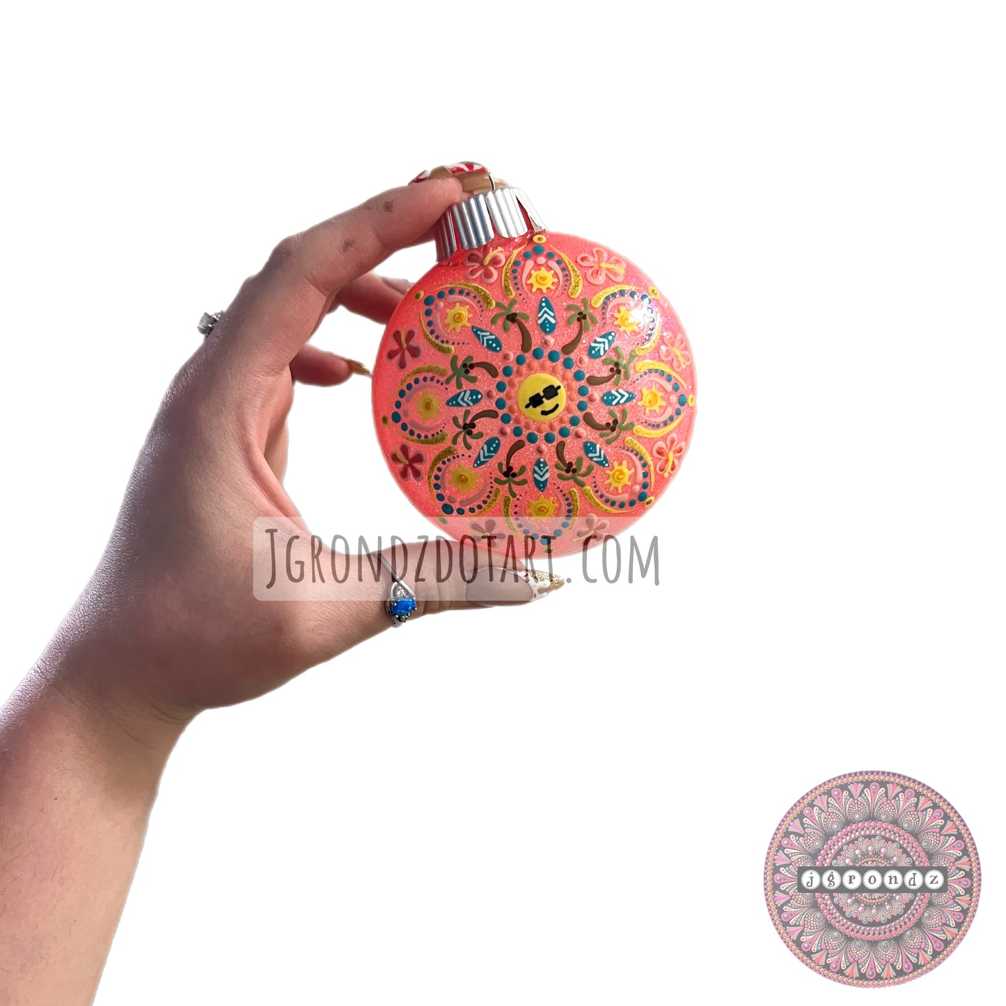 3” Beach Mandala Glitter Ornament