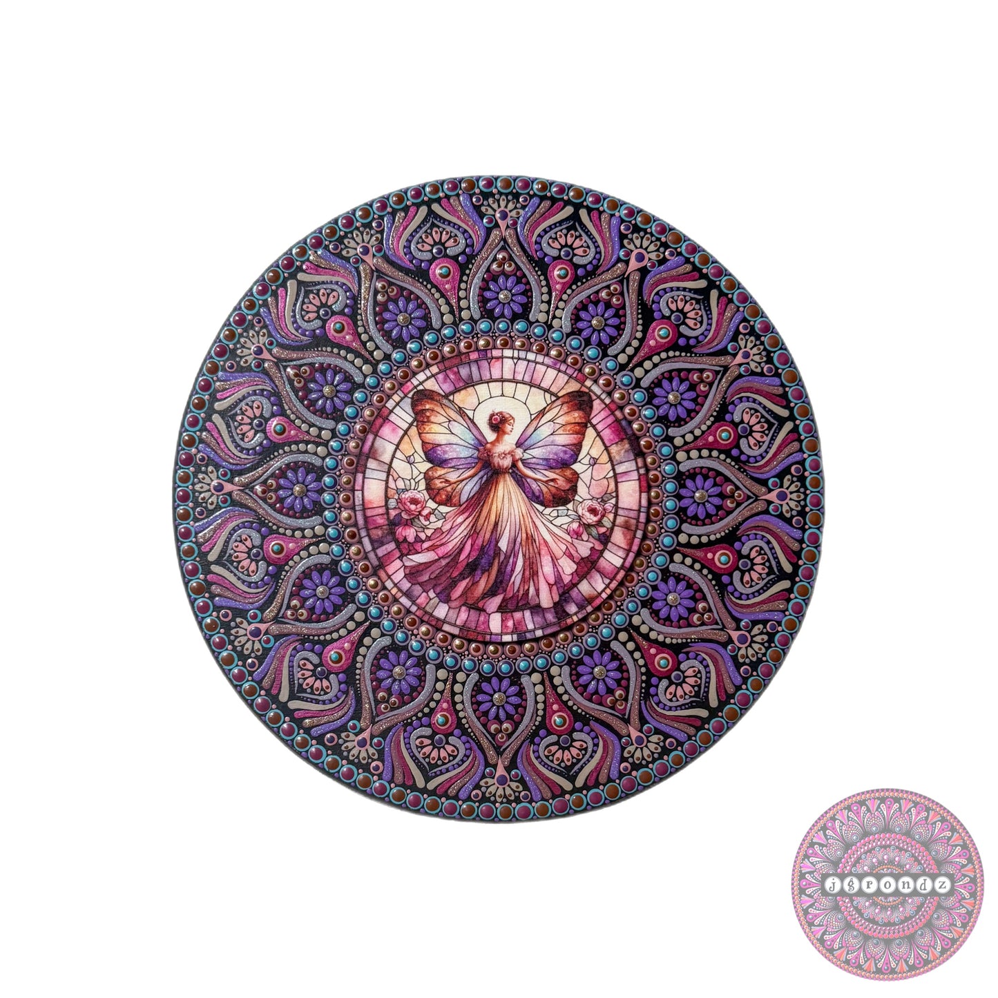 8.5” Purple Fairy Mandala Painting