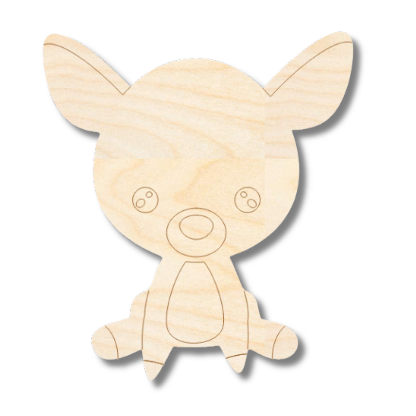 Unfinished Wood Etched Deer Shape | Paint By Line Crafts | up to 30" DIY