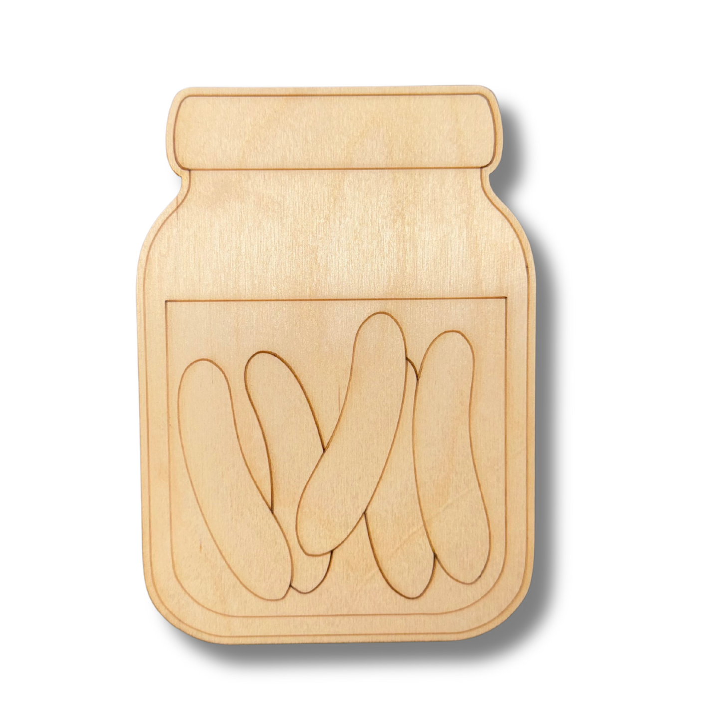 Unfinished Wood Etched Pickle Jar Shape | Paint By Line Crafts | up to 30" DIY