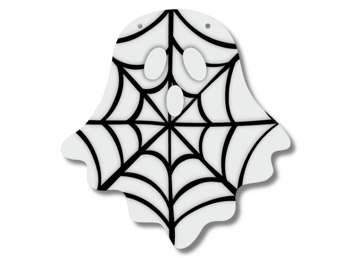 Unfinished Wood Spider Web Ghost Door Sign Kit | Wood Craft Cutouts | 1/4" Thick |