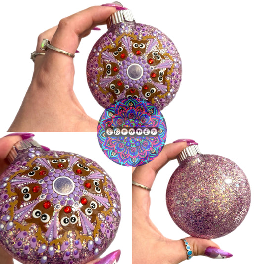 3” Rudolph Mandala Glitter Ornament