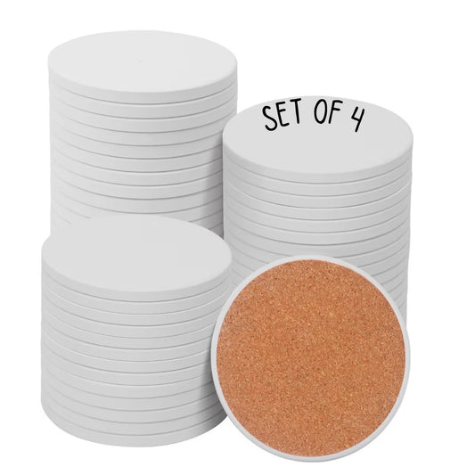 Unglazed 4” Ceramic Coasters (set of 4)