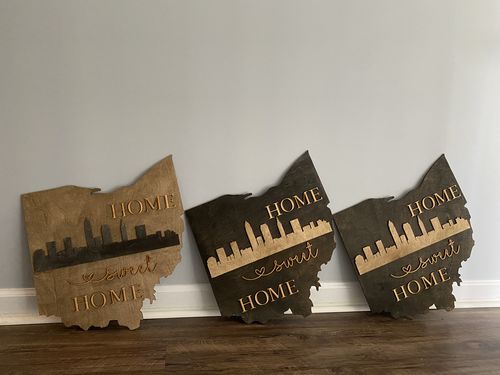 Unfinished Wood Ohio Shape - State - Craft - up to 46" DIY