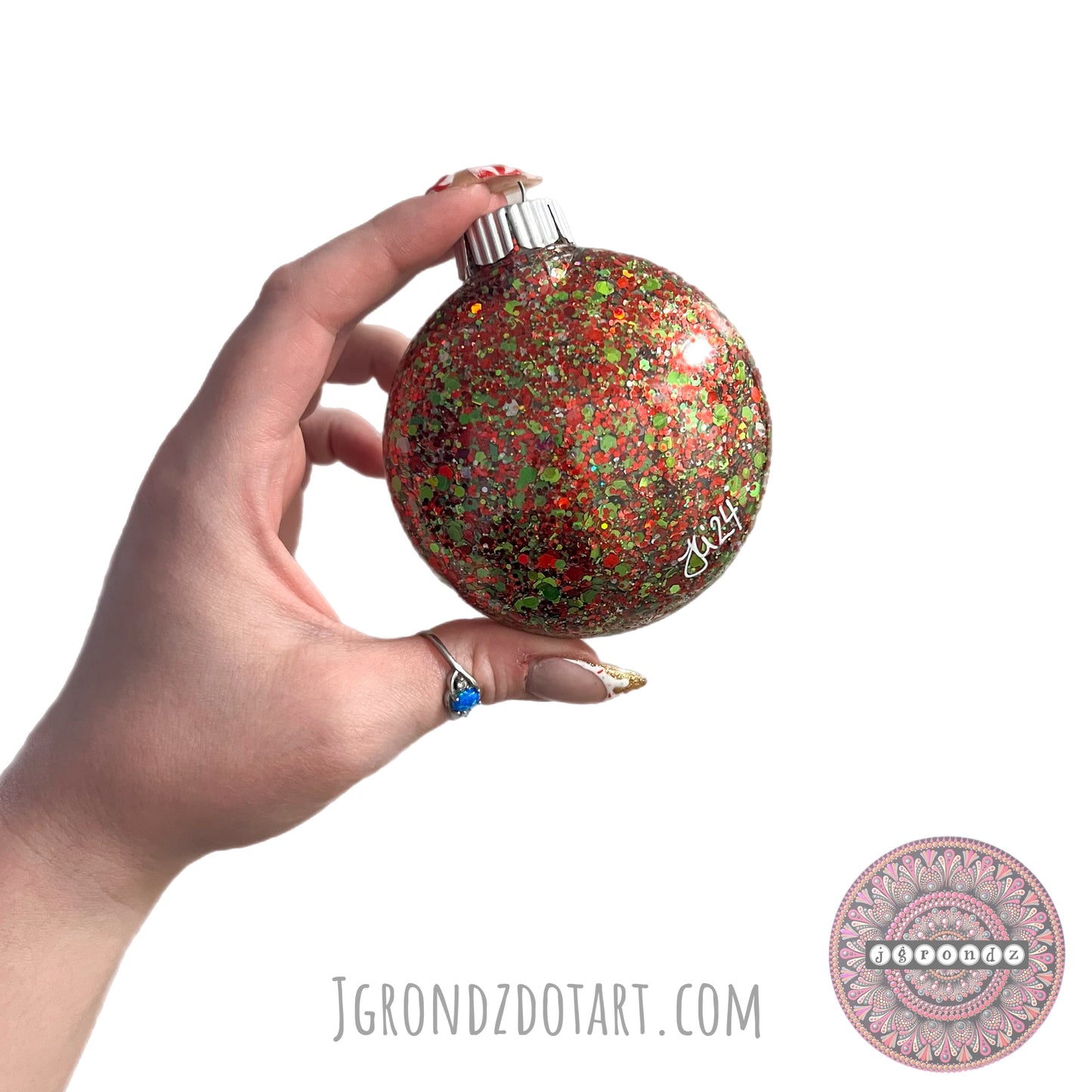 3” Snowman Mandala Glitter Ornament