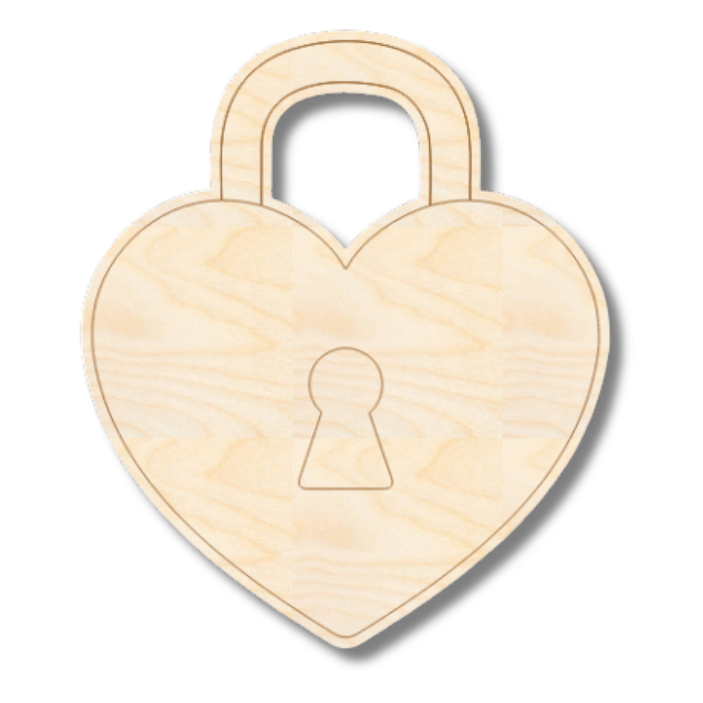 Unfinished Wood Etched Locket Shape | Paint By Line Crafts | up to 30" DIY