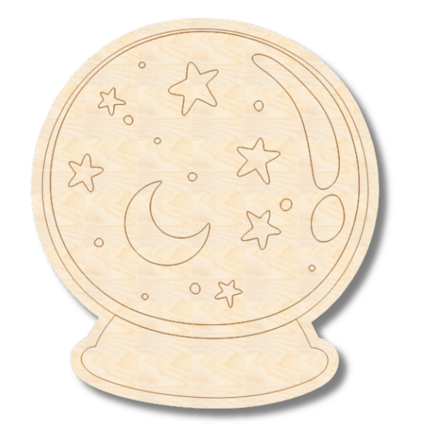 Unfinished Wood Etched Crystal Ball Shape | Paint By Line Crafts | up to 30" DIY