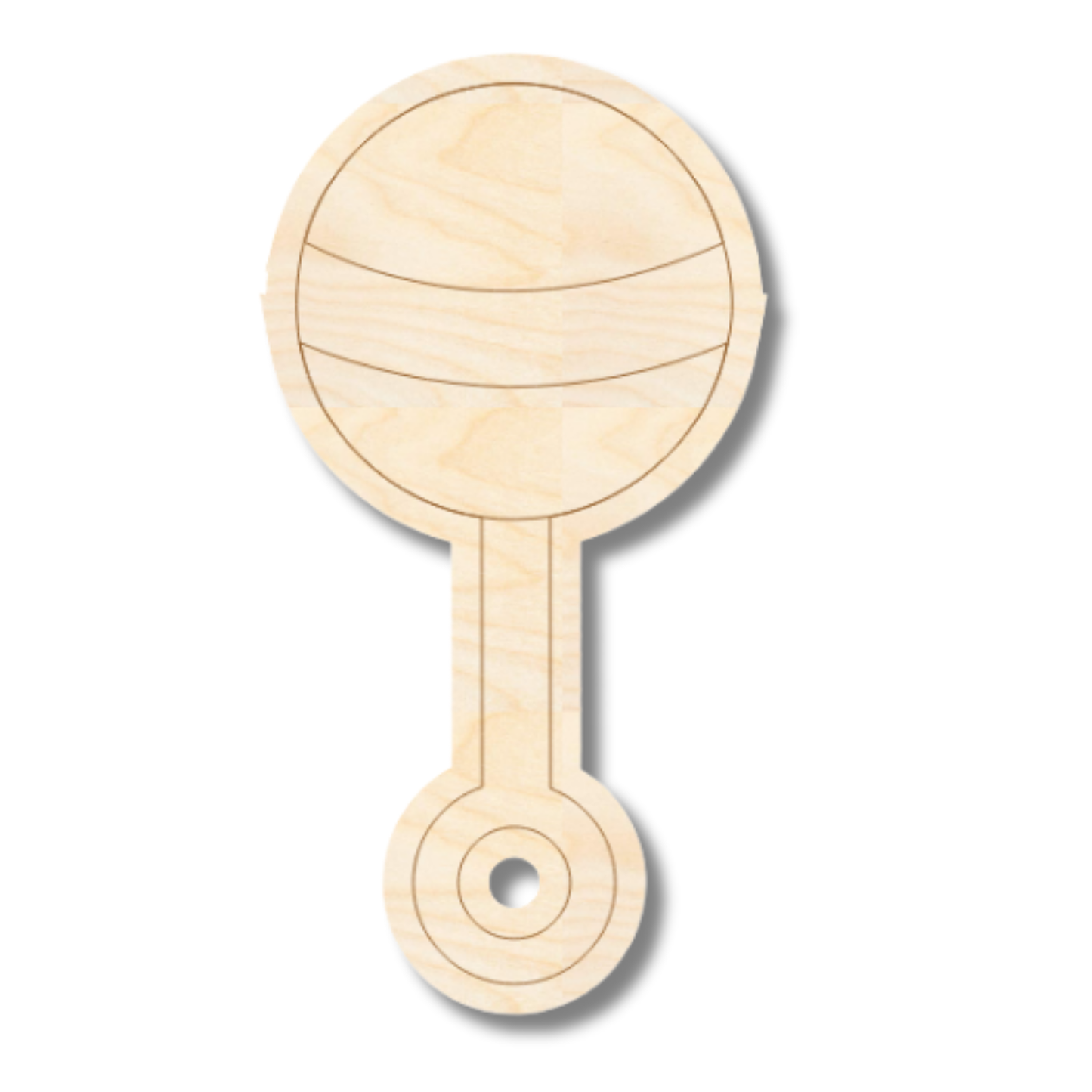 Unfinished Wood Etched Rattle Shape | Paint By Line Crafts | up to 30" DIY