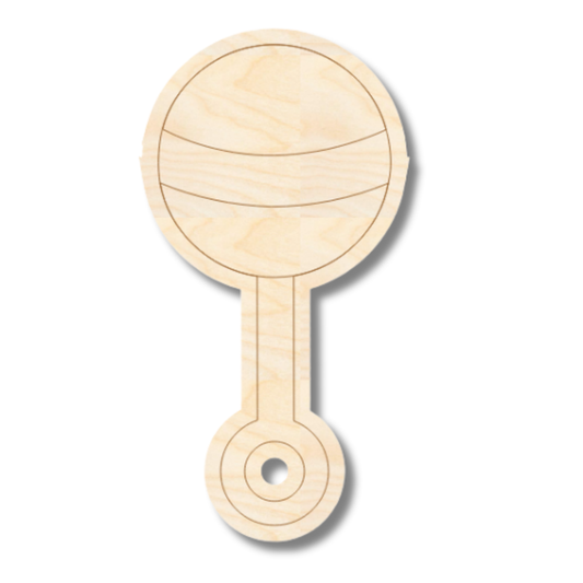 Unfinished Wood Etched Rattle Shape | Paint By Line Crafts | up to 30" DIY