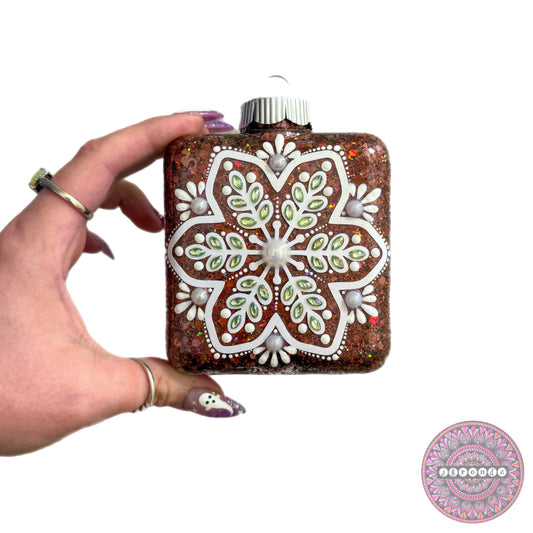 4” Square Snowflake Mandala Ornament