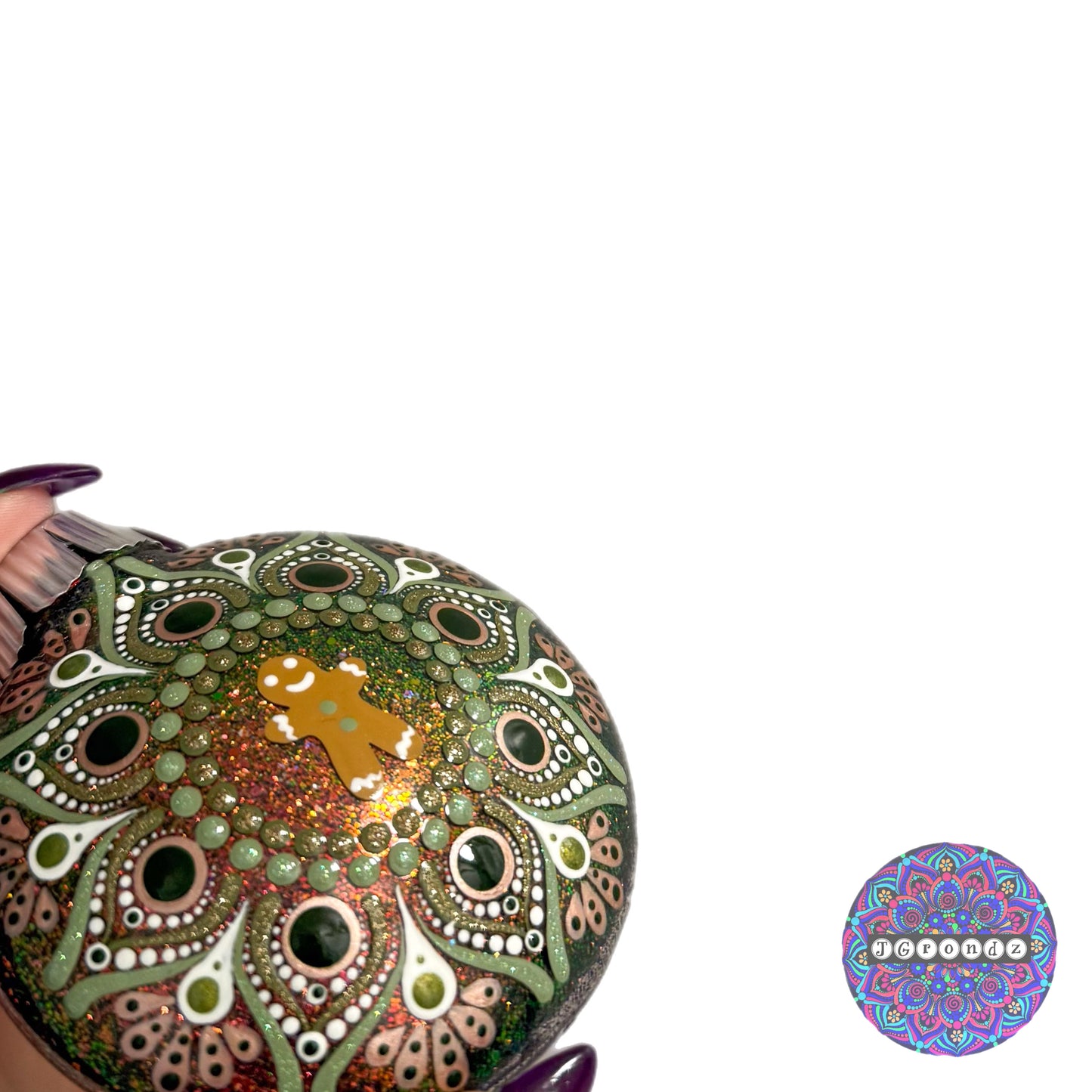 3” Gingerbread Mandala Glitter Ornament