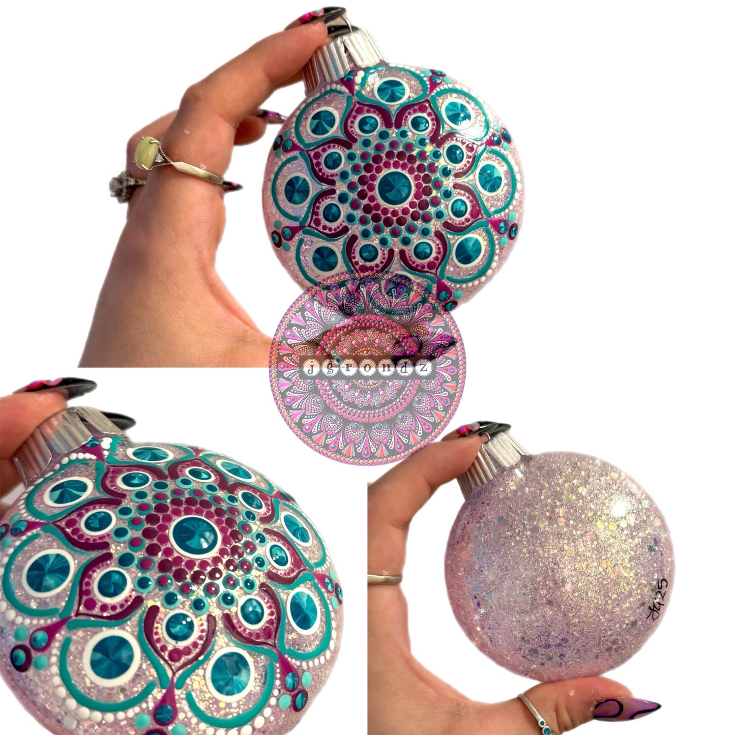 3” Mandala Glitter Ornament