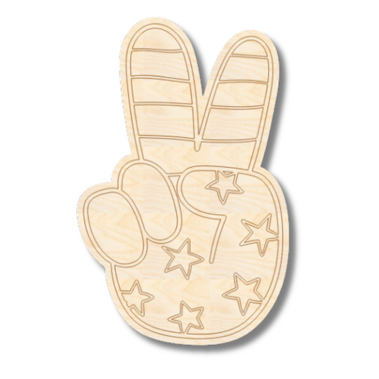Unfinished Wood Etched Groovy Peace Sign Shape | Paint By Line Crafts | up to 30" DIY