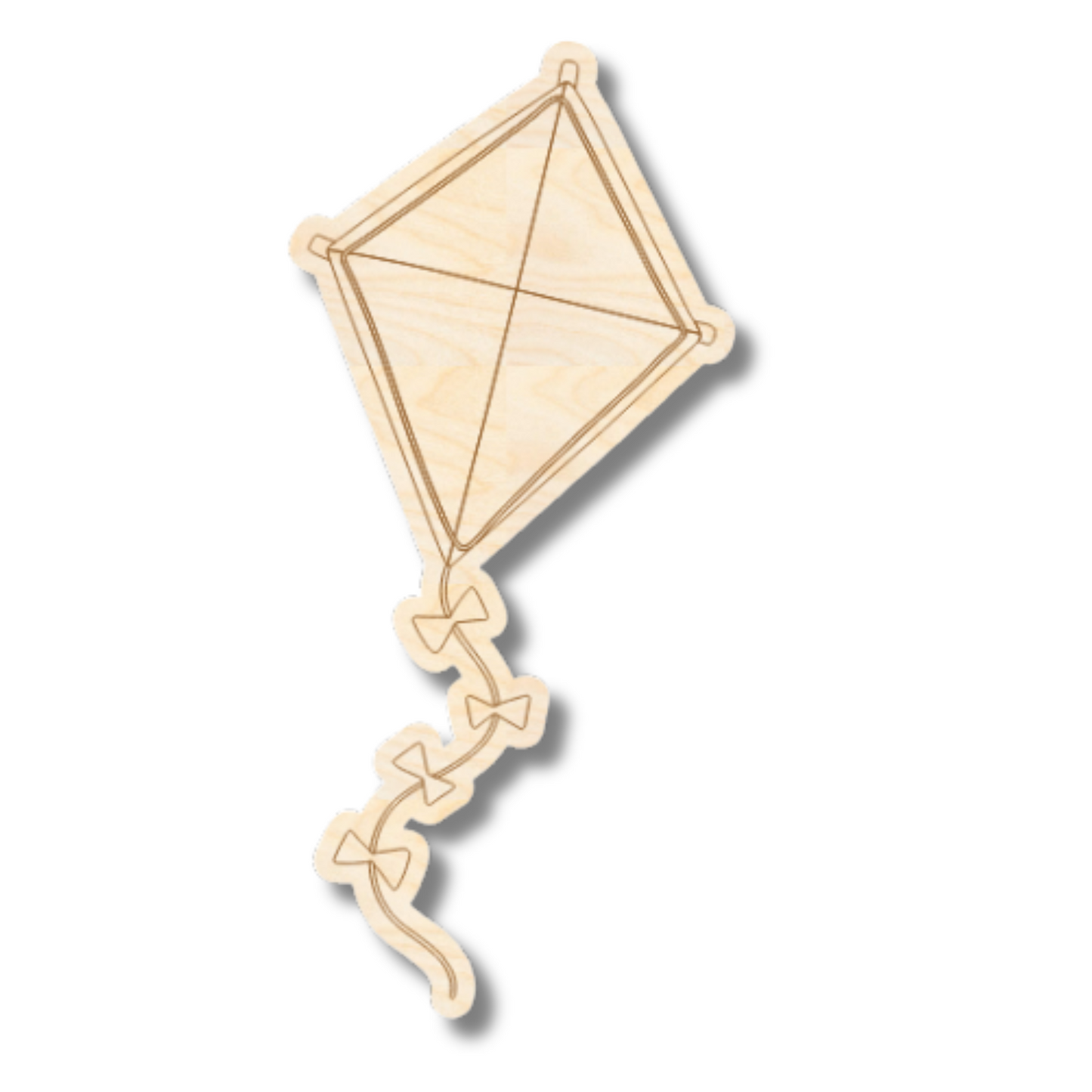 Unfinished Wood Etched Kite Shape | Paint By Line Crafts | up to 30" DIY