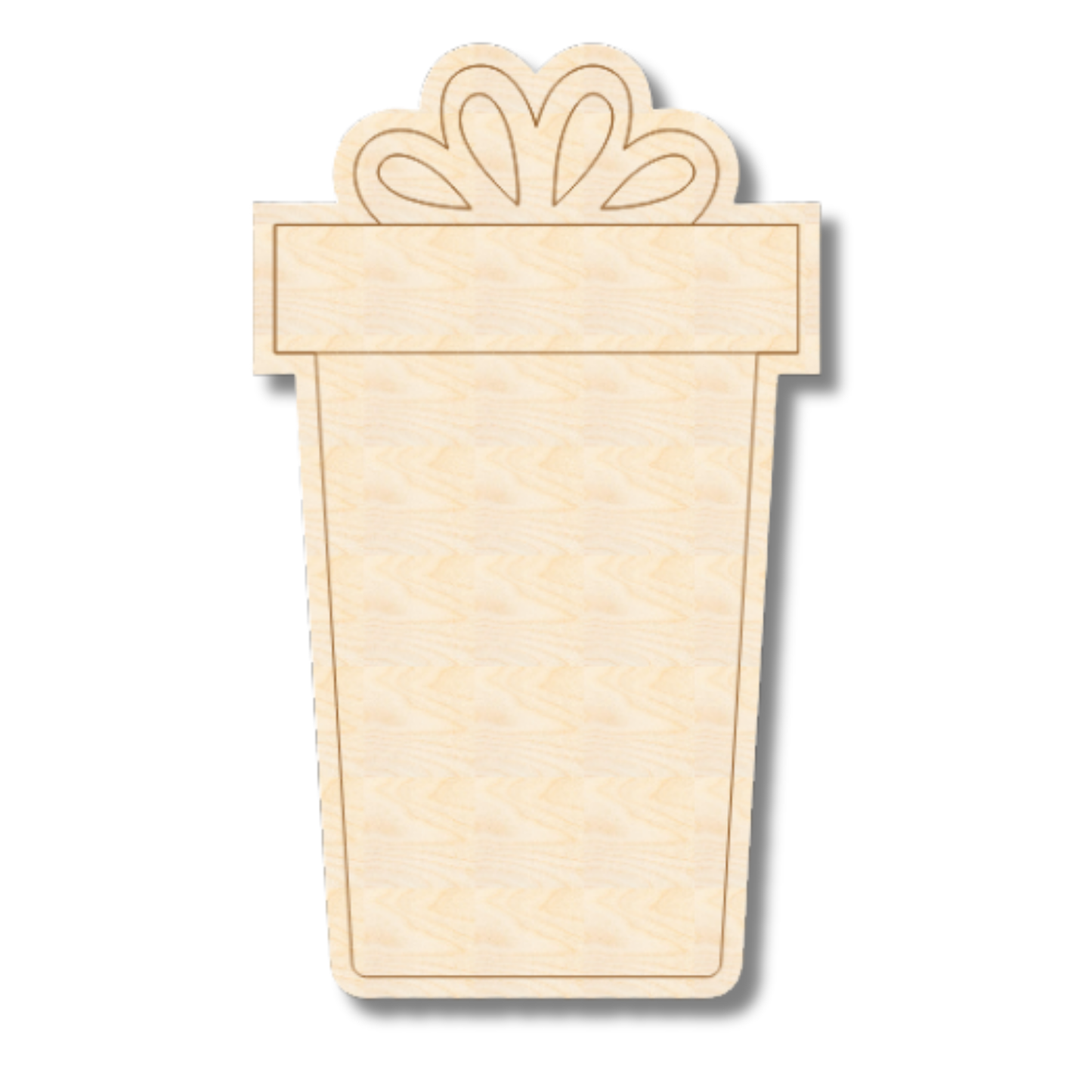 Unfinished Wood Etched Tall Birthday Gift Shape | Paint By Line Crafts | up to 30" DIY