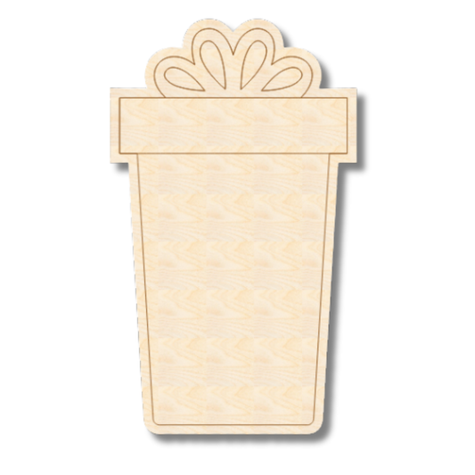 Unfinished Wood Etched Tall Birthday Gift Shape | Paint By Line Crafts | up to 30" DIY
