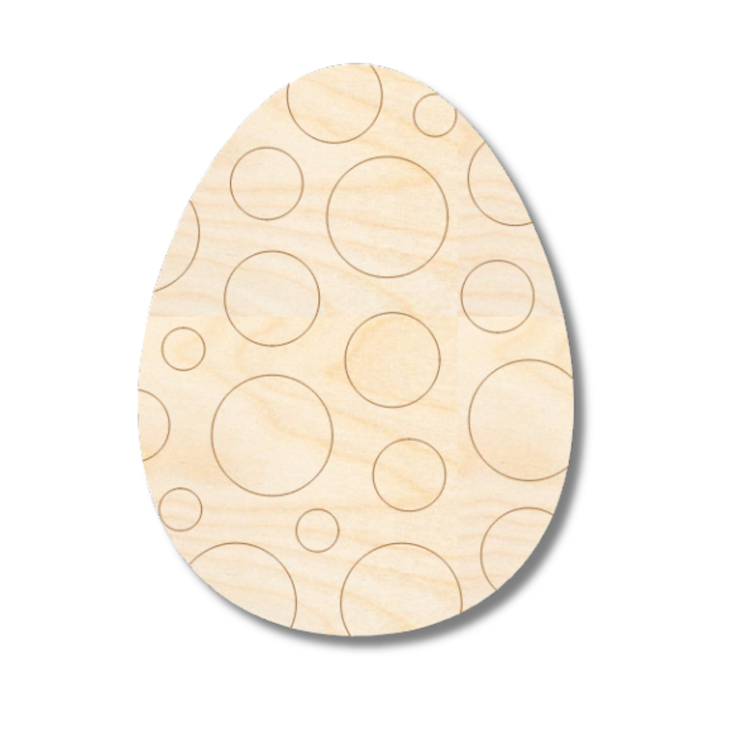 Unfinished Wood Etched Circle Pattern Egg Shape | Paint By Line Crafts | up to 30" DIY