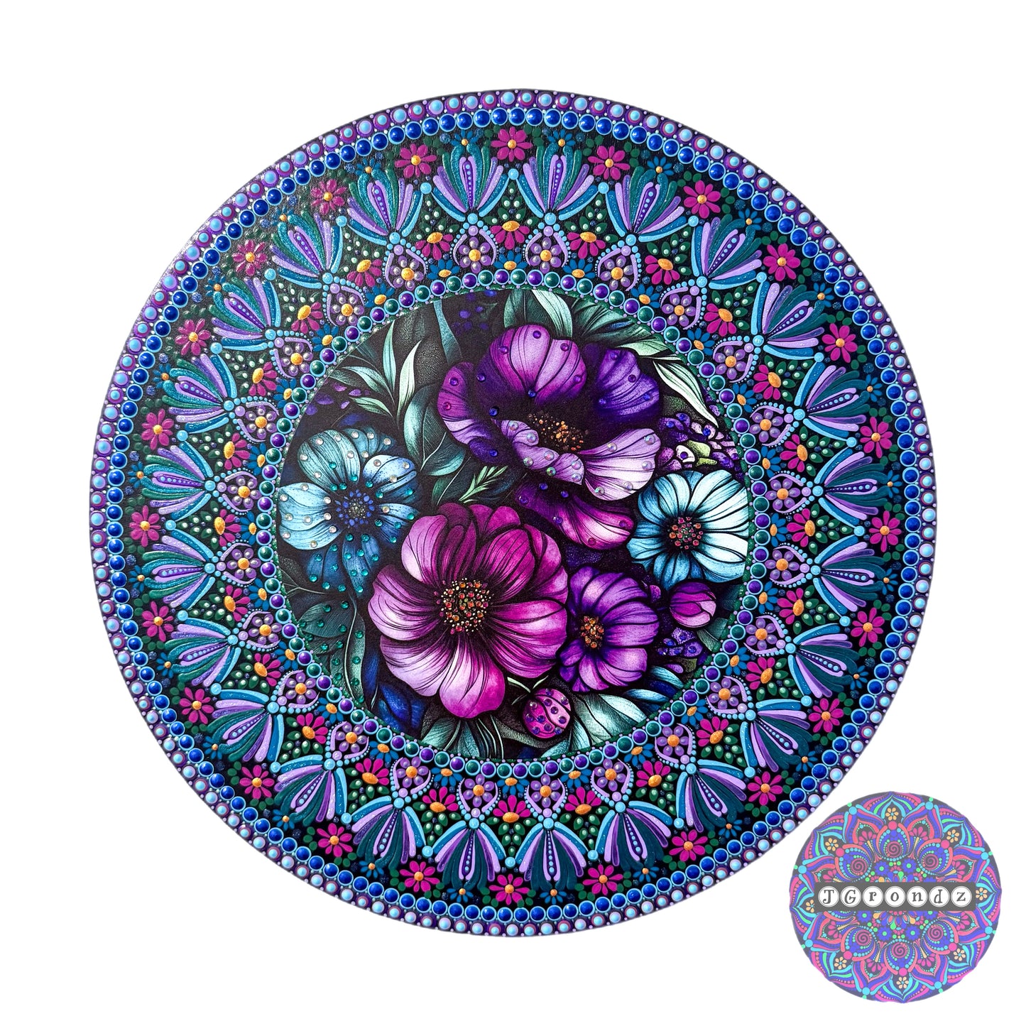 14” Flower Mandala Painting
