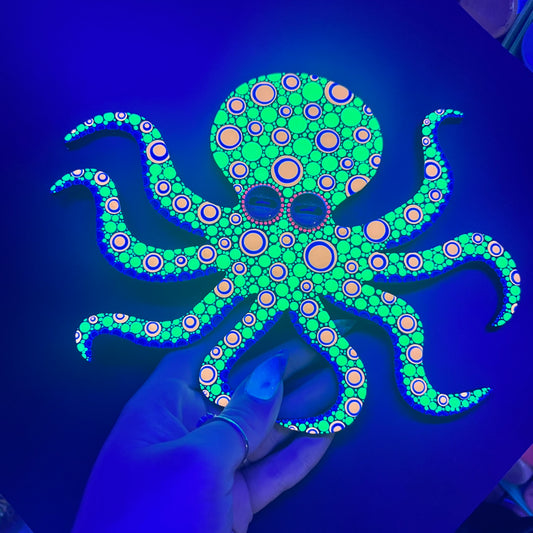 BLACK LIGHT painting Octopus