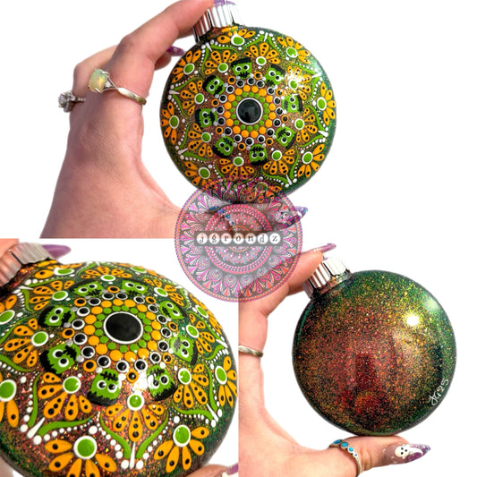 3” Halloween Mandala Glitter Ornament