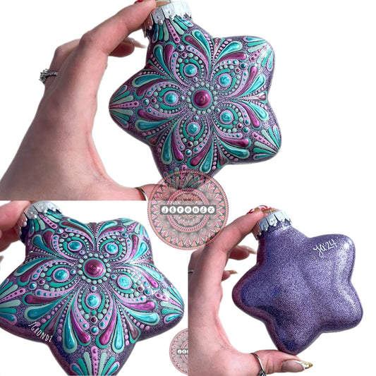 4” Star Mandala Glitter Ornament