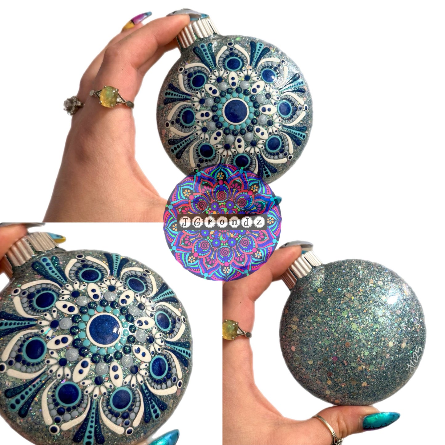3” Mandala Glitter Ornament