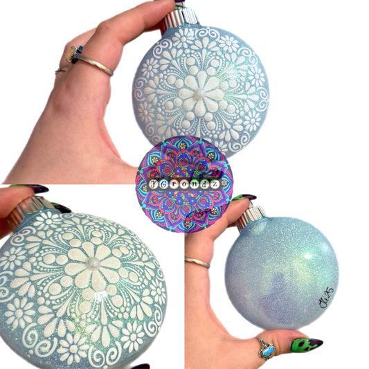 3” Snowflake Mandala Glitter Ornament