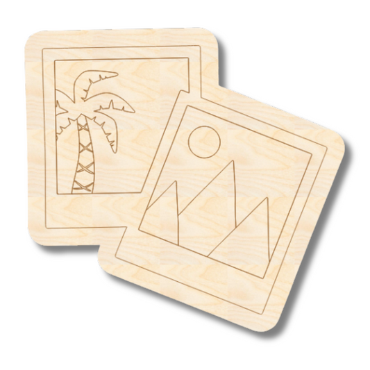 Unfinished Wood Etched Picture Shape | Paint By Line Crafts | up to 30" DIY