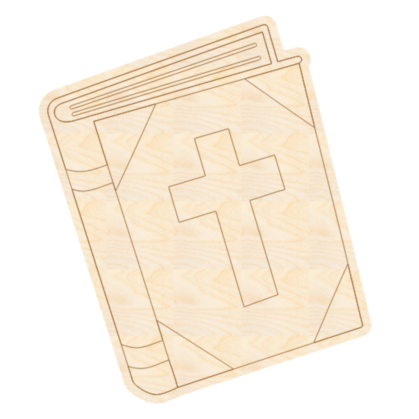Unfinished Wood Etched Religious Book Shape | Paint By Line Crafts | up to 30" DIY