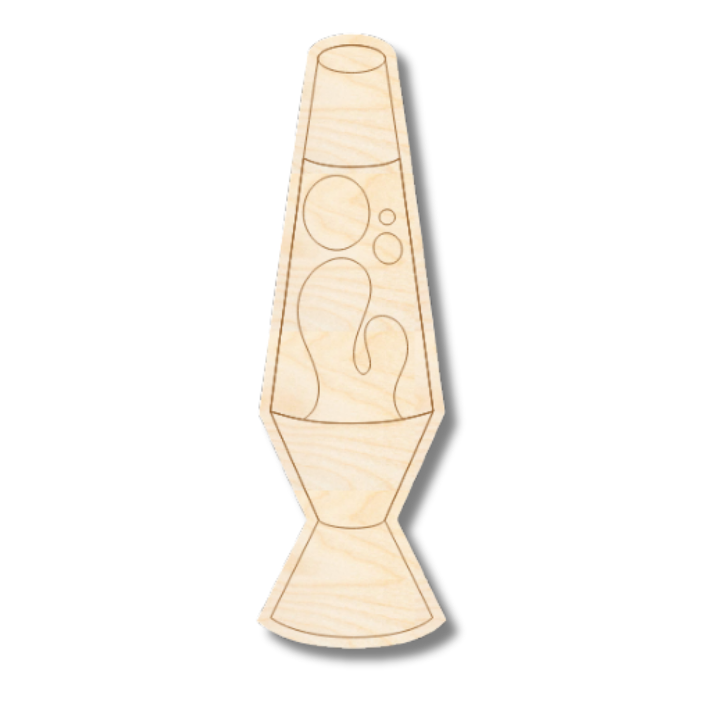 Unfinished Wood Etched Lava Lamp Shape | Paint By Line Crafts | up to 30" DIY
