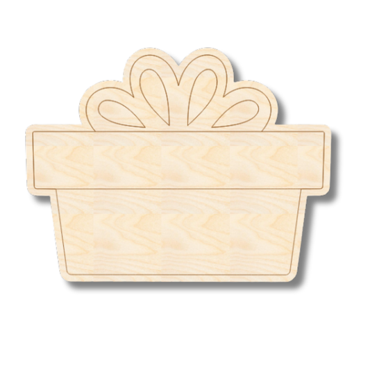 Unfinished Wood Etched Small Gift Shape | Paint By Line Crafts | up to 30" DIY