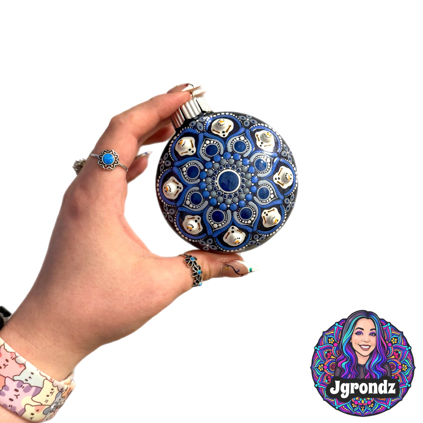 3” Melting Snowman Mandala Ornament