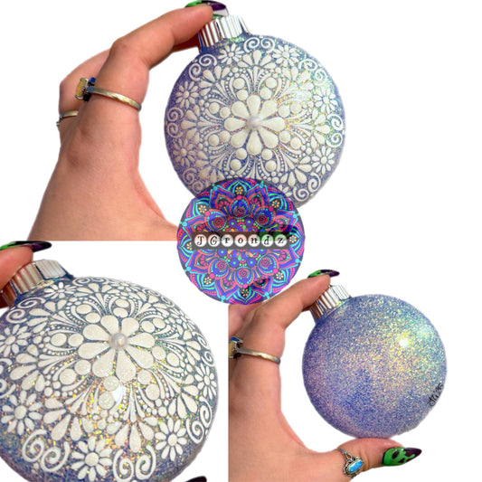 3” Snowflake Mandala Glitter Ornament