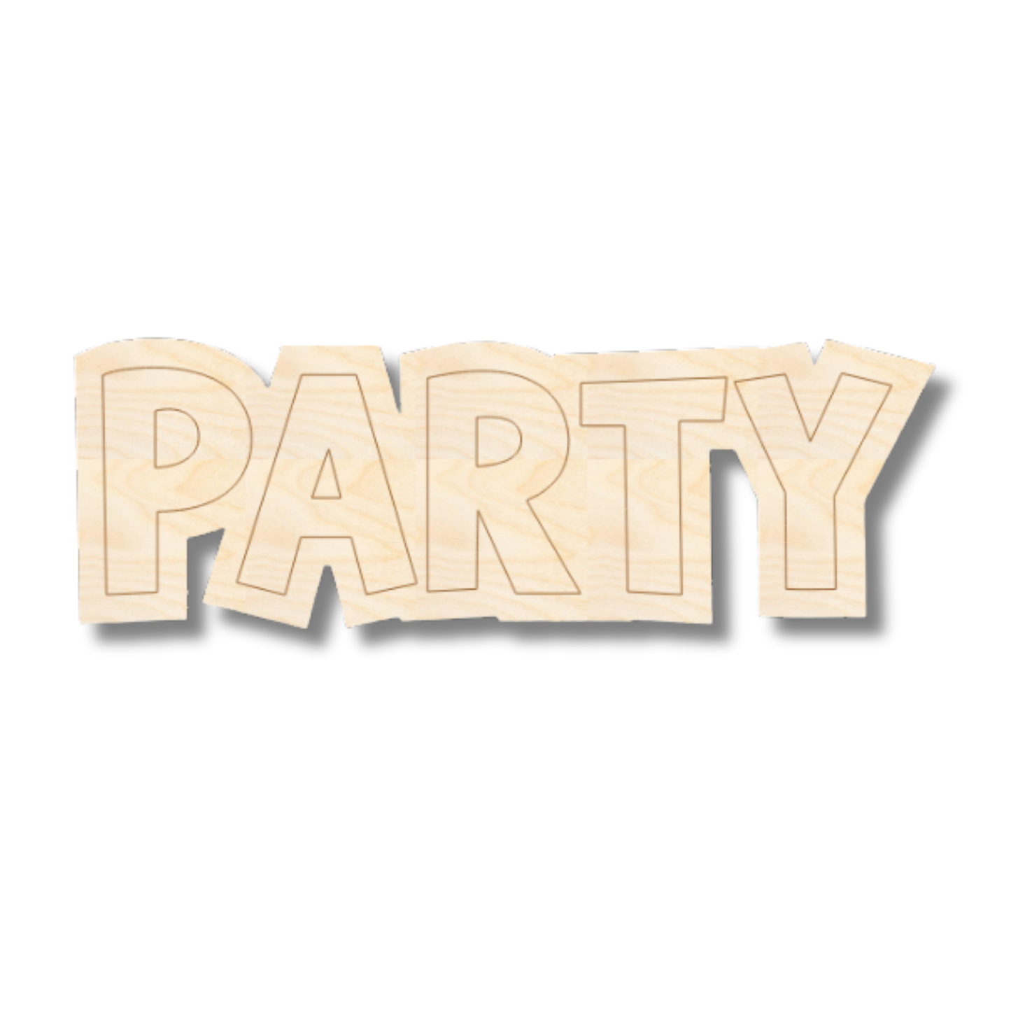 Unfinished Wood Etched Party Shape | Paint By Line Crafts | up to 30" DIY