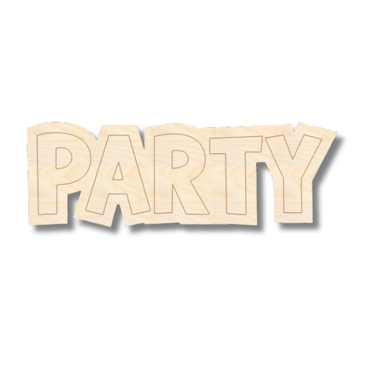 Unfinished Wood Etched Party Shape | Paint By Line Crafts | up to 30" DIY