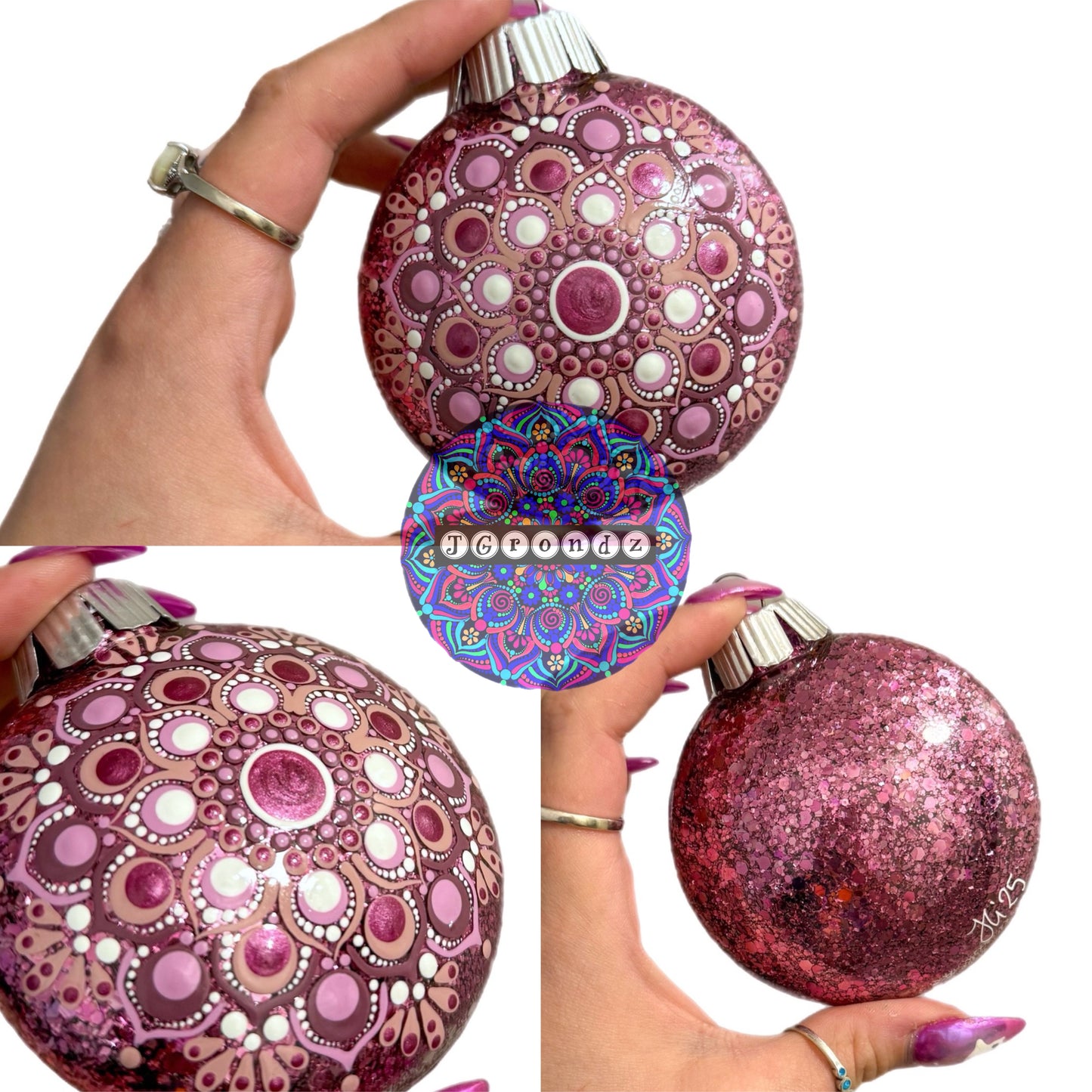 3” Mandala Glitter Ornament