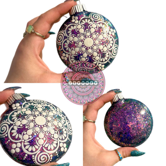 3” Snowflake Mandala Glitter Ornament