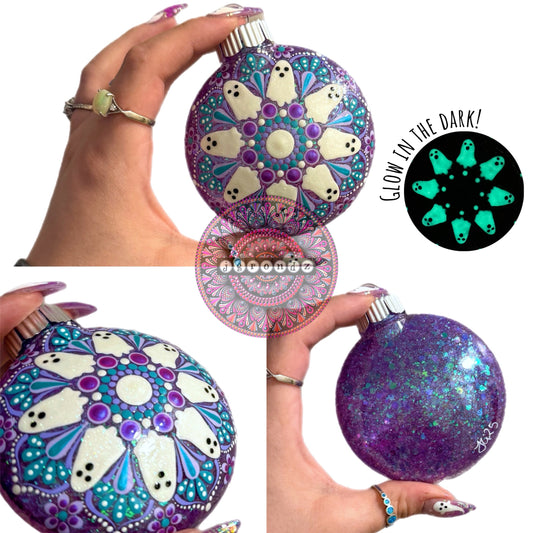 3” Halloween Mandala Glitter Ornament