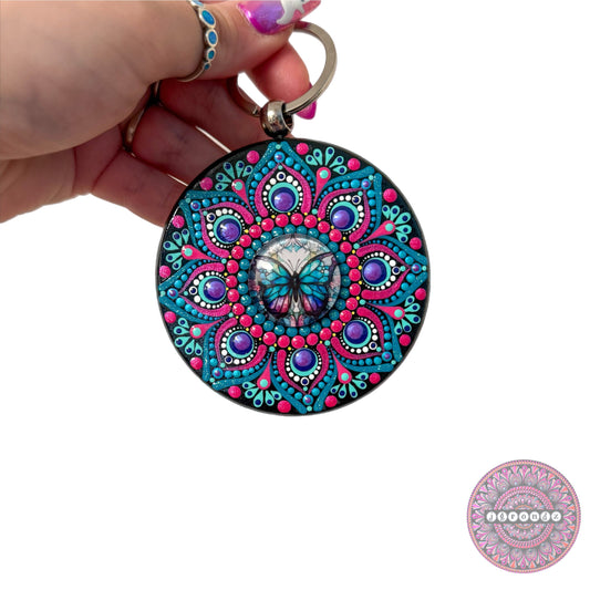 Butterfly Mandala Purse Pendant 3”
