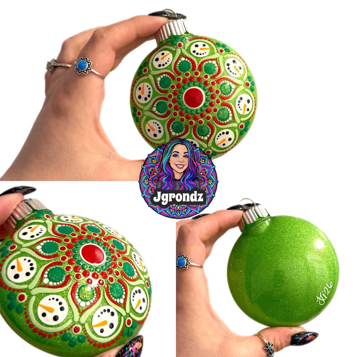 3” Snowman Mandala Ornament