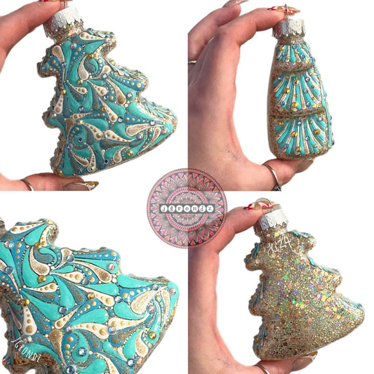 4” Christmas Tree Glitter Ornament