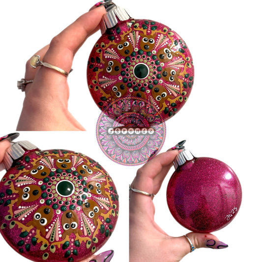 3” Reindeer Mandala Glitter Ornament