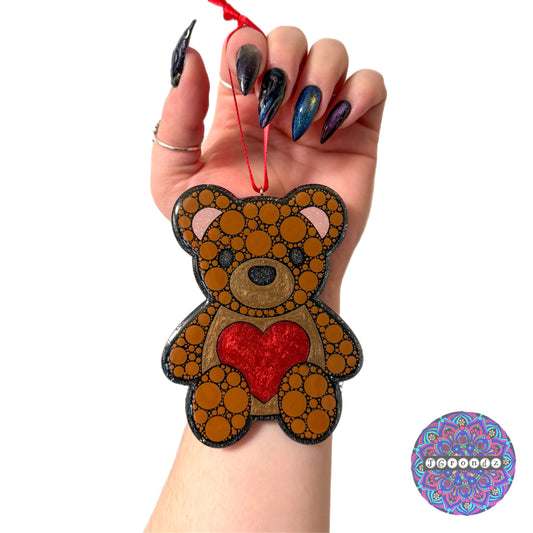 Valentines Bear 4” Wood Ornament