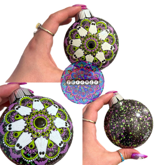 3” Halloween Mandala Glitter Ornament