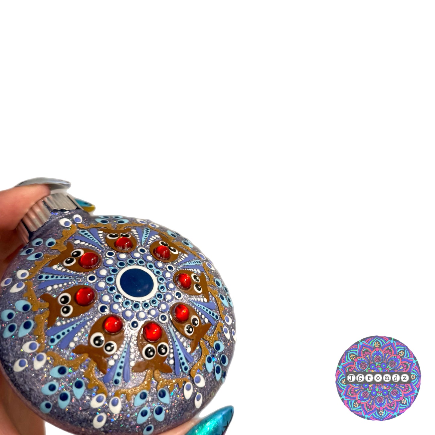 3” Rudolph Mandala Glitter Ornament