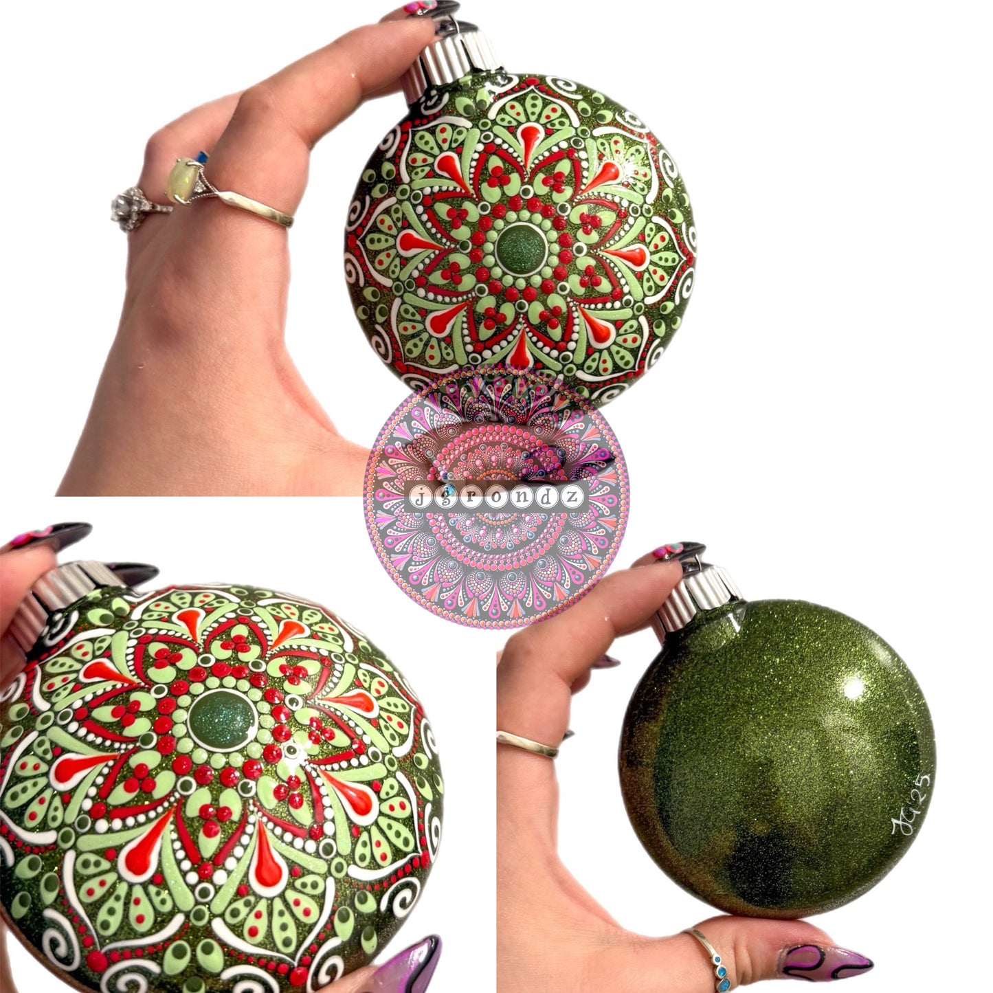 3” Mandala Glitter Ornament