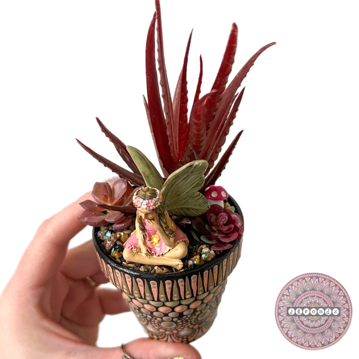 Pretty Pots - Painted Mandala Succulent Pot